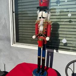 Christmas Decor Wood Nutcracker Outdoors 