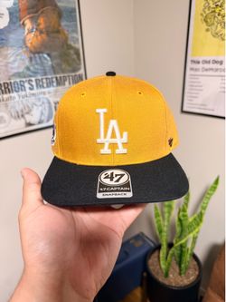 LA Dodgers Snapback Hat – ’47 Brand Gold/Black with 1955 World Champions Patch