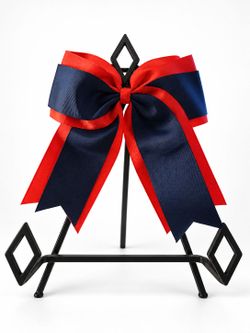 Navy and Red Cheer Hair Bow