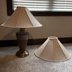 Vintage Lamp with Extra Lampshade (about 26”)