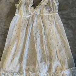 Victoria’s Secret Cream And Gold Chemise Camisole Set Lingerie Top Size M / OBO