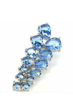 925 sterling silver blue topaz pendant