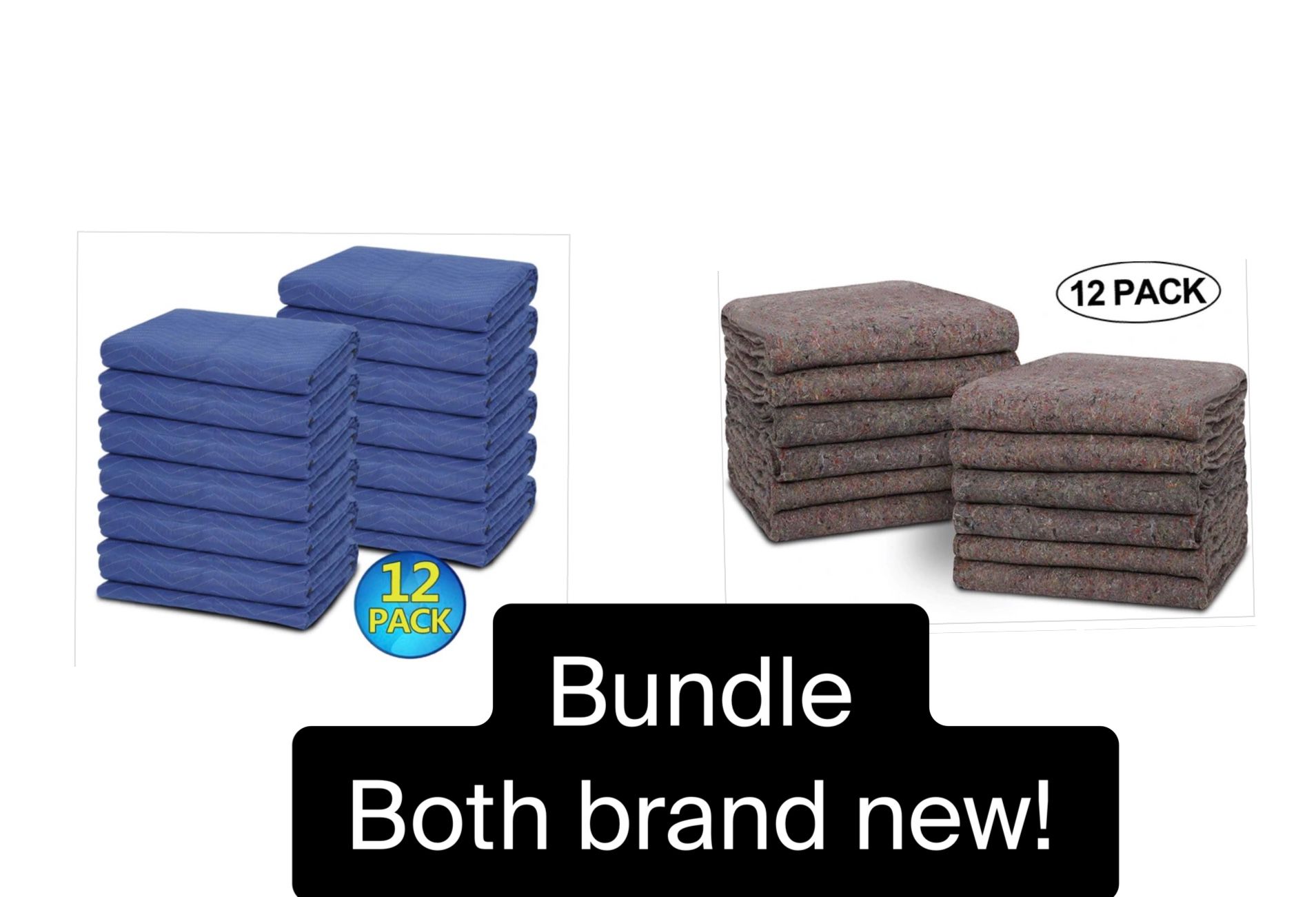 BUDLE 24 Moving Packing Blankets Heavy Duty Moving Pads for Protecting Furniture Professional