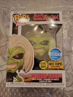 EDDIE 144 HOT TOPIC EXCLUSIVE FUNKO POP GLOWS IN DARK IRON MAIDEN RETIRED VAULTED