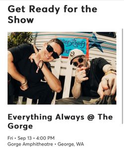 Tickets For Everything Always At The Gorge