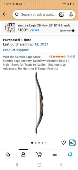 2 ea Samick Sage 62” Recurve Bows + 2 ea Legend XT-720 Backpack & Arrows