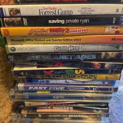 100 plus DVD’s, Blu Ray, and X-box games for sale!!! Moving Sale! 