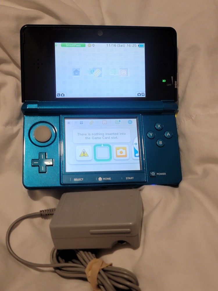 Nintendo 3ds Console Aqua Blue Excellent Condition