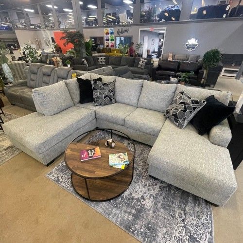 Double Chaise Modular Sectional Couch Set ⭐ Living Room Furniture U Shaped Sectional Set ⭐$39 Down Payment with Financing ⭐ 90 Days same as cash