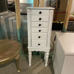Tall Wooden Jewelry Chest
