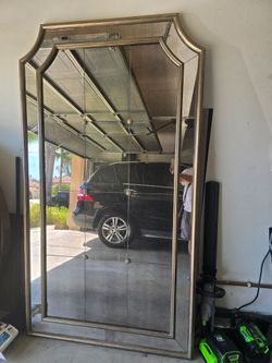 Large Floor Mirror with Gold Frame