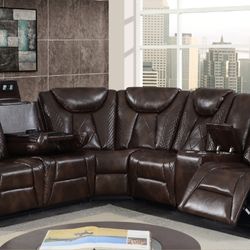 Power Reclining Sectional In Stock For Immediate Delivery 