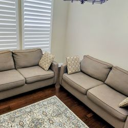 Sofa and loveseat - light brown