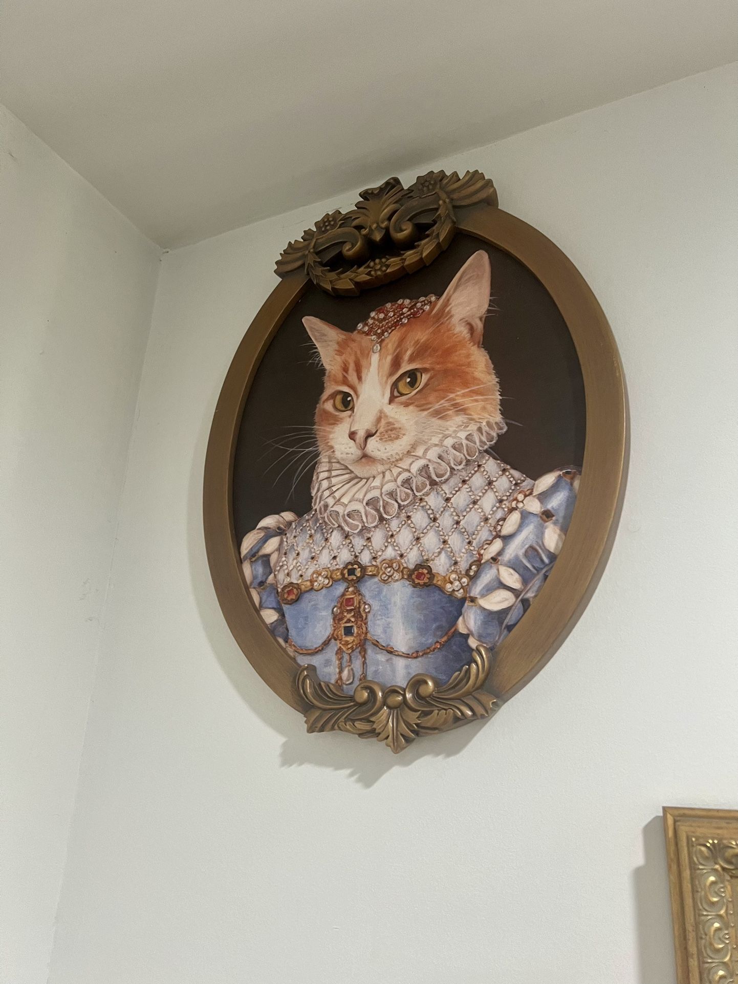 Fancy Cat Portrait Canvas Print Painting