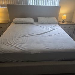 King Set, Bed, Mattress,  Night Stands, Dresser, TV Sony,  Lamp