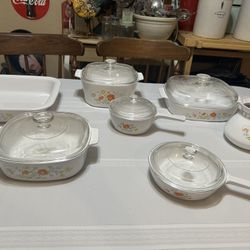 Vintage Corning Ware Wildflower Cookware Set