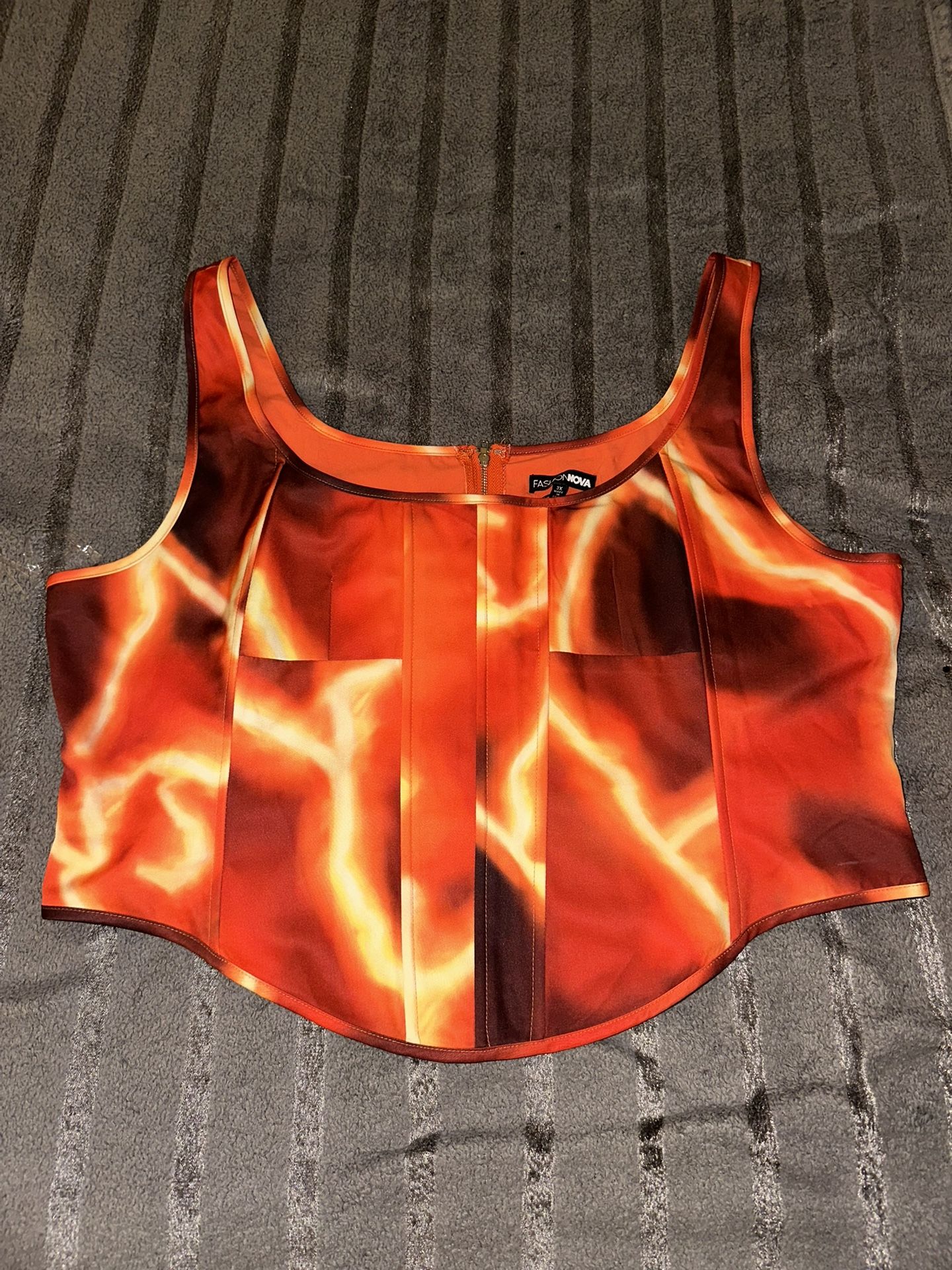 Cali Sunsets Corset Top - Red/Combo