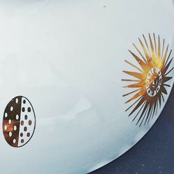 McM Atomic age Starburst Sunburst Gold & While Large Serving Salad Bowl