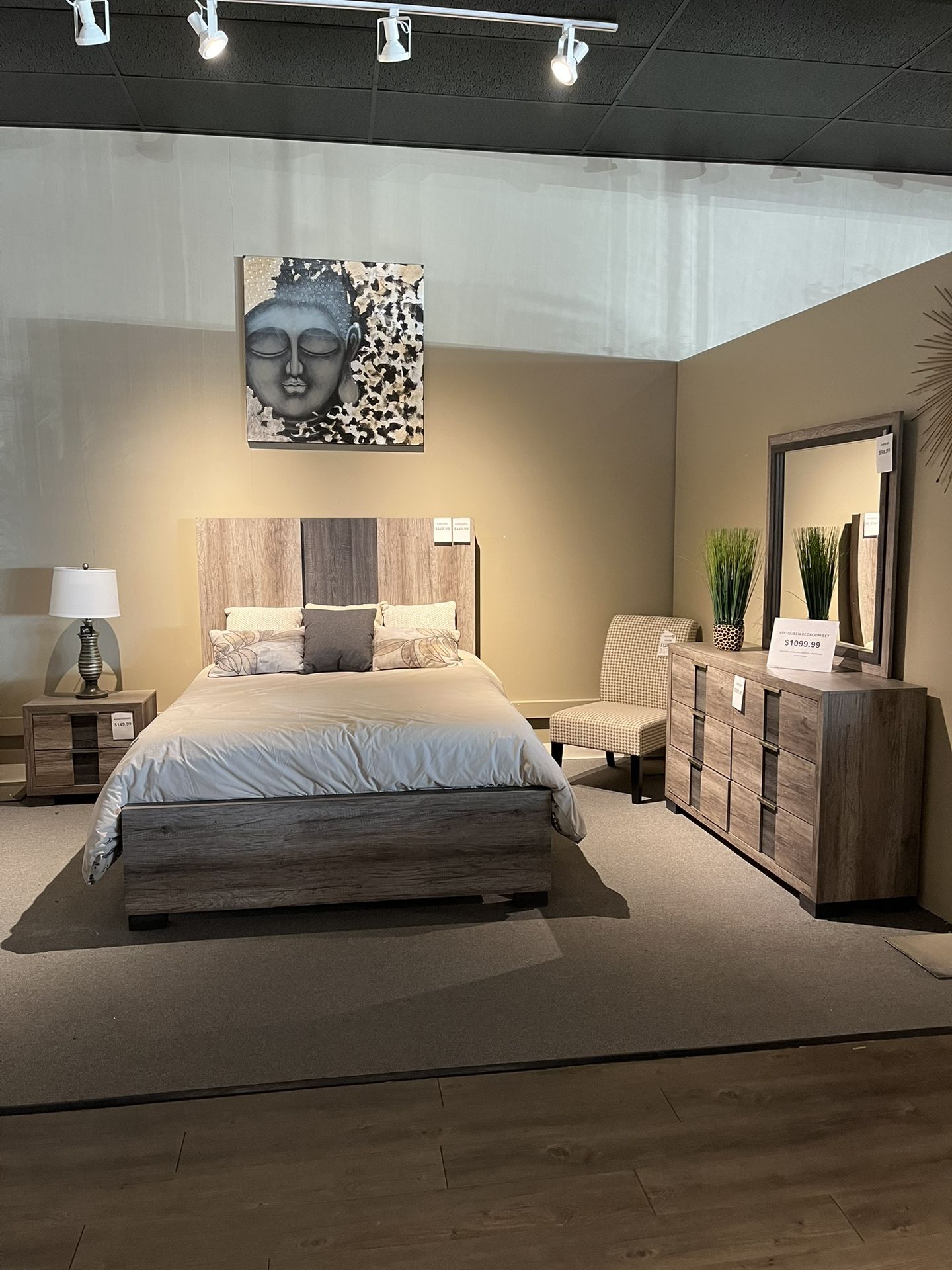 Grey 4PC Queen Bedroom Set