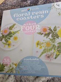 Floral resin coasters