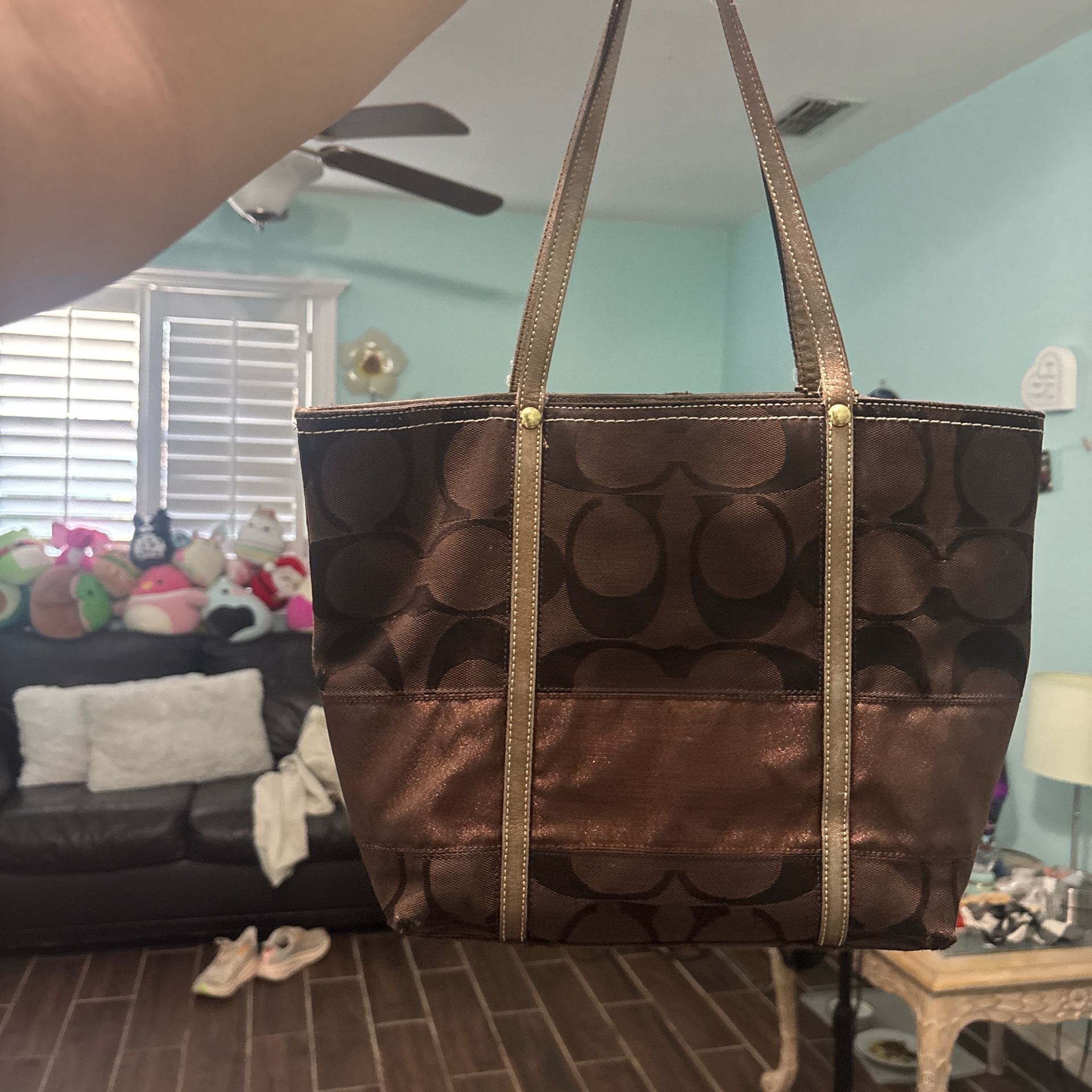 Brown Bronze Vintage Coach Purse Authentic