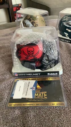 Warren Sapp Signed Tampa Bay Buccaneers nfl Eclipse Mini Helmet HOF Inscription Red Auto Beckett certified new sealed