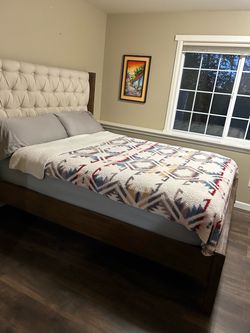 Queen bed head board and bed frame