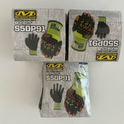 1 New Pack -Mechanix Wear M-Pact High-Visibility Coated-Knit Work Gloves.