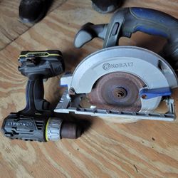 Kobalt Saw And Drill With 2 Batteries 
