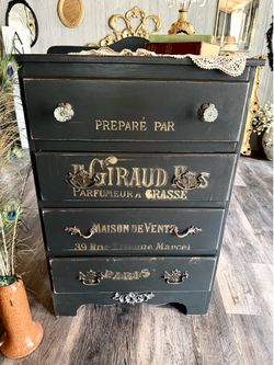 Black French Theme 4 dr Dresser