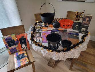 Halloween Decoration Bundle - Spirit Window Posters, Table Covers, and Props and Party Deco