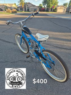 Motorized bike bicycle Beach Cruiser gas bike delivery available