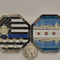Challenge / Trading Coin Chicago Police Blue City Coin 