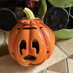 Disney Halloween ceramic pumpkin candle holder