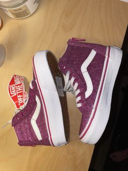 Brand New Toddler Hot Pink High Top Glitter Vans Size 10.5 Toddler for Sale in Hollywood FL OfferUp