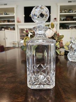 Vintage Whiskey Decanter With Faceted Stopper