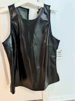 Faux leather top