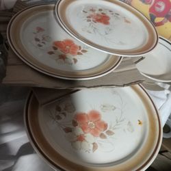 3 Japanese Dinner Plates