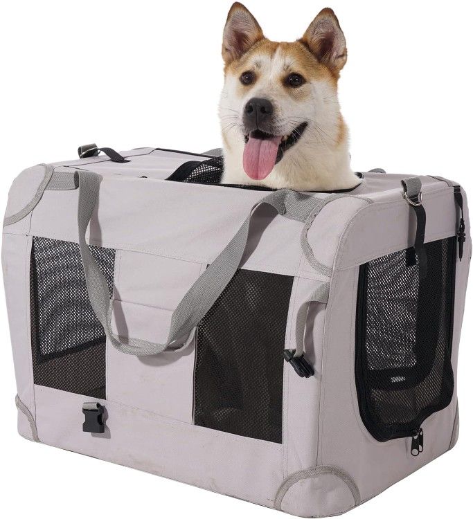 Hepeeng Cat Carrier Dog Crate Pet Carrier Cage Kennel Portable Collapsible with Soft Warm Blanket for Cats & SmallMedium Dogs for TravelingIndoor and