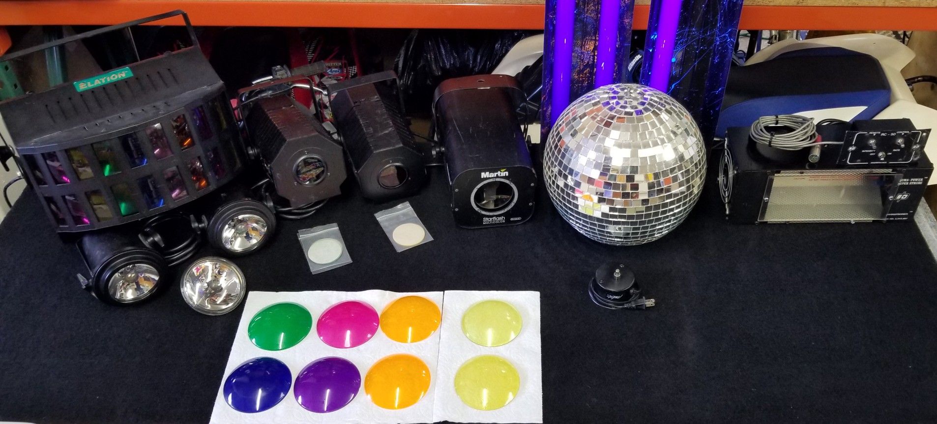 Martin Elation diversatronics strobe American DJ lighting mirror ball black 4 ft light Stage band