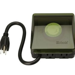 Woods 50012WD Outdoor 24-Hour Heavy Duty Mechanical Plug-In Timer, 2 Grounded Outlets