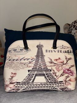 Eiffel Tower Print Handbag