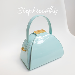 Women'S Handbag, Easy And Elegant Patent Faux Leather Faux Leather Handbag with Press-Lock Clasp, Drawstring Closure, Long Shoulder Strap, Pyramid-Sha