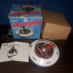 Vintage Novelty Tandy Spaceship Radio w/ Original Box w/ Instructions Working