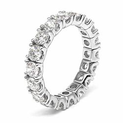 3.95ct. 14K White Gold Round Brilliant Diamond Eternity Band. Size 7