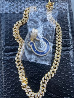 Cuban Link Chain Indianapolis Colts Pendant