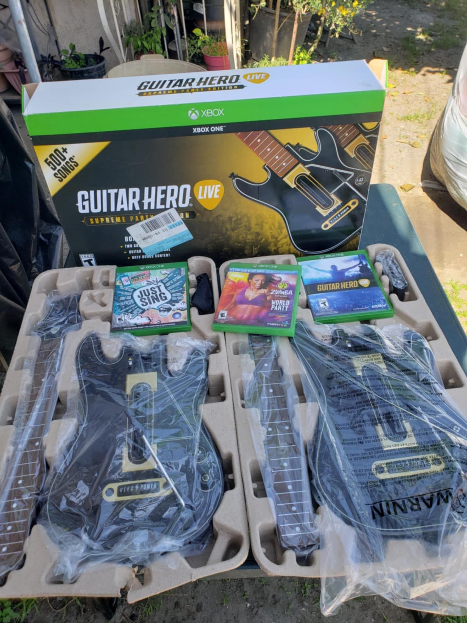 New Xbox One S 1,000GB 1TB & 2 Controller Nothing Else $240! & $350! Guitar hero live Supreme party edition Cost $600! On Amazon no Xbox. All $500!