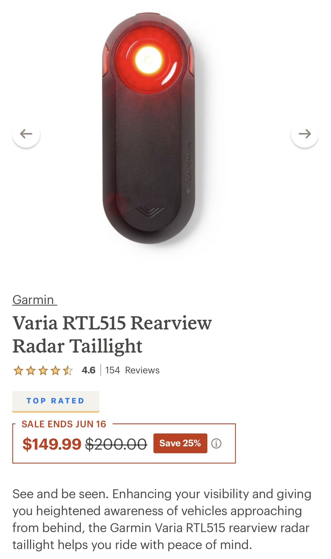 Garmin Varia Bike Tailight