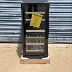 15 in. Dual Zone 30-Bottle Undercounter/ Freestanding Wine Cooler in Black with Reversible Door, Removable Shelves