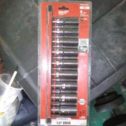 Milwaukee 9 PC. SAE 1/2 Drive Impact Socket Set